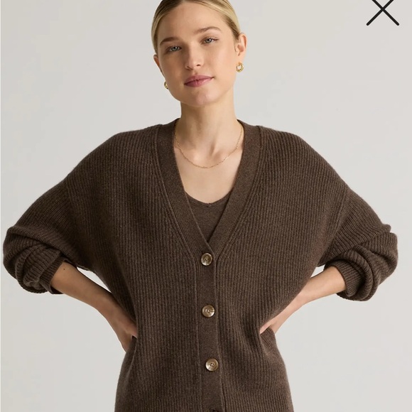 Quince Sweaters - Quince Mongolian Cashmere Fisherman Boxy Cropped Cardigan Sweater